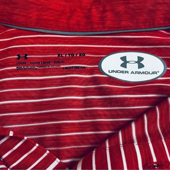 Under Armour Atlanta Falcons NFL Polo Shirt Football Red White Stripes Men’s XL - Picture 5 of 8